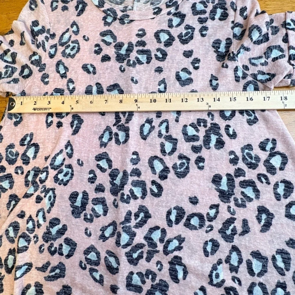 Entro Womens Small Pink Leopard Print‎ Swing Tunic Top Short Sleeve Lightweight